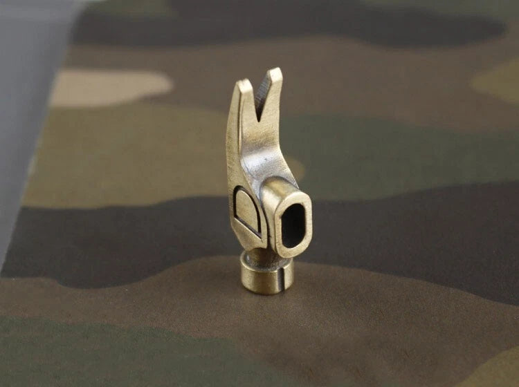 Solid Retro Brass DIY Hammer Creative Crowbar Keychain Knife Pendant EDC Tool 07FC0E-D4 - KOEEK