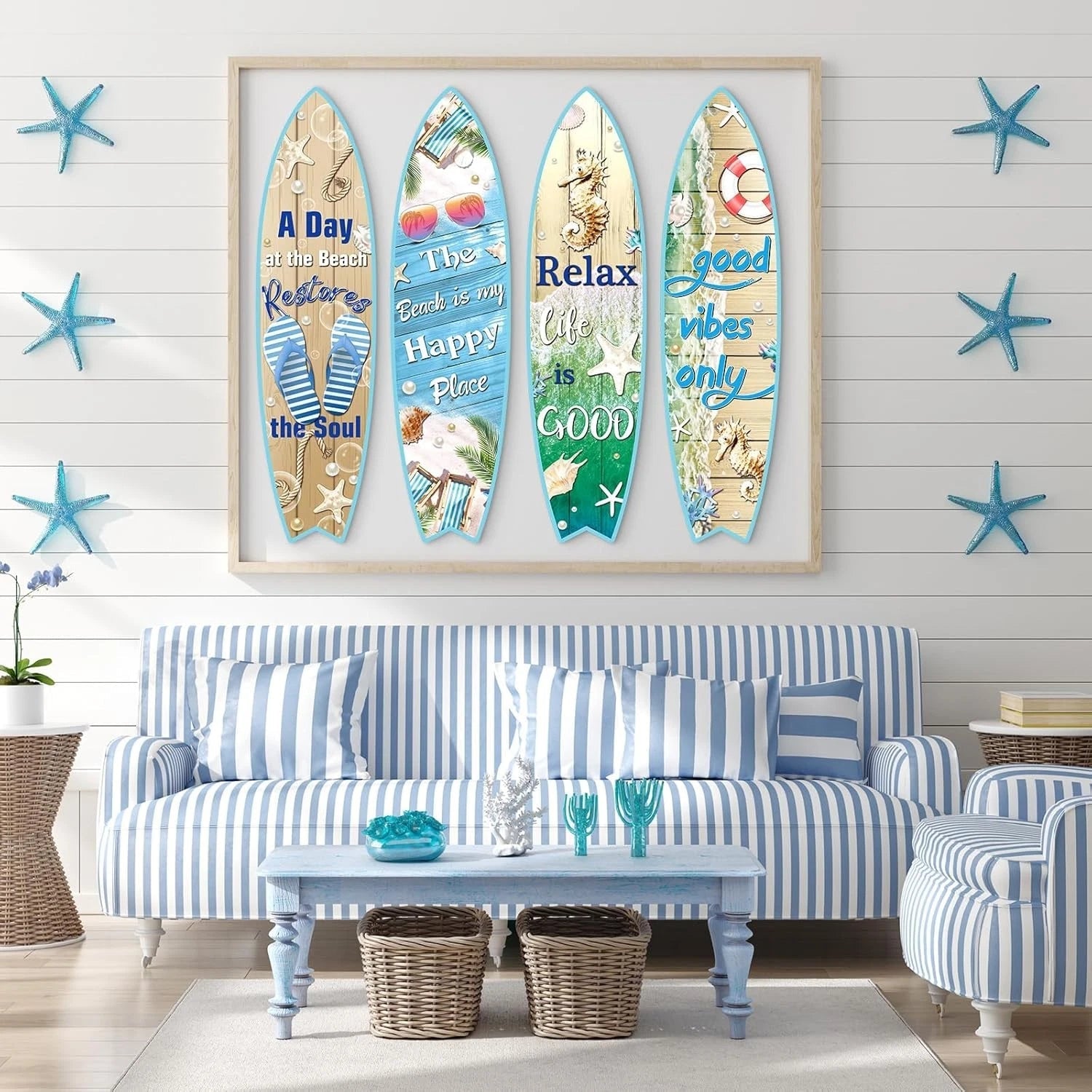 4 Surfboard Wall Decorations Surfboard Wall Hanging Decorative Plaque 07FC0E-D4 - KOEEK