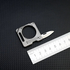 Titanium Alloy Keychain Carabiner Cutter Knife EDC Outdoor Travel Camping Tool 07FC0E-D4 - KOEEK