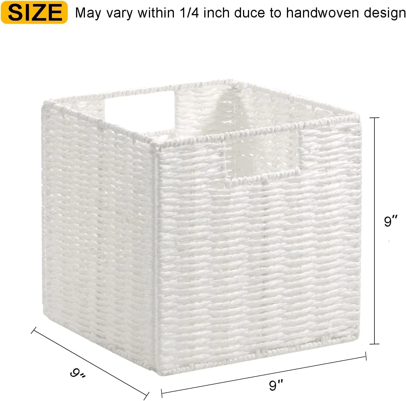 Wicker Storage Basket, Set of 2 Hand-Woven Storage Baskets for Organizing 07FC0E-D4 - KOEEK