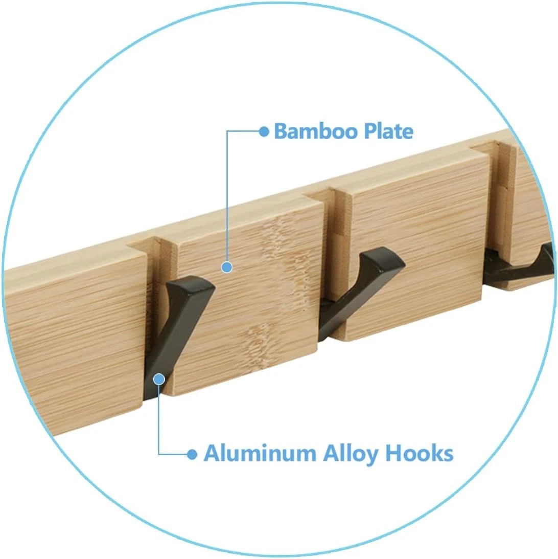Wooden coat hook coat rack wall-mounted, space-saving coat rack 07FC0E-D4 - KOEEK