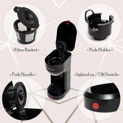 2-in-1 coffee maker – single-cup brewing and grinding coffee maker 07FC0E-D4 - KOEEK