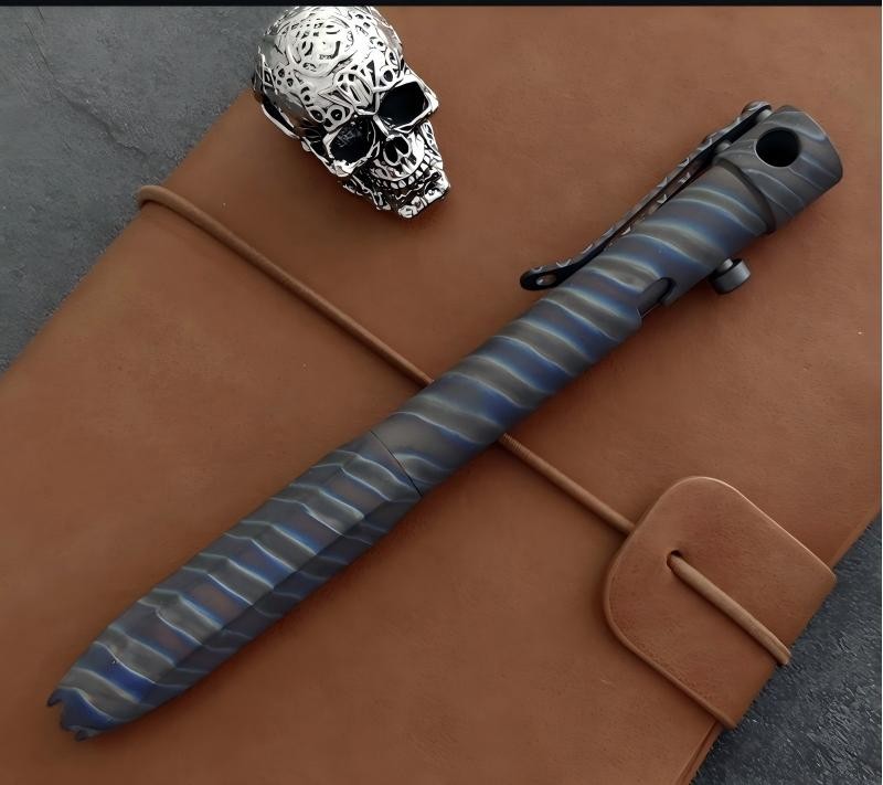 EDC Titanium Ballpoint Pen Signature Writing Pen Multifunction with Lanyard 07FC0E-D4 - KOEEK