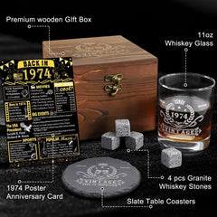 new YeohJoy 50th Birthday Gifts for Men,Vintage 1974 Whiskey Glass Multicolor YEOHJOY - KOEEK