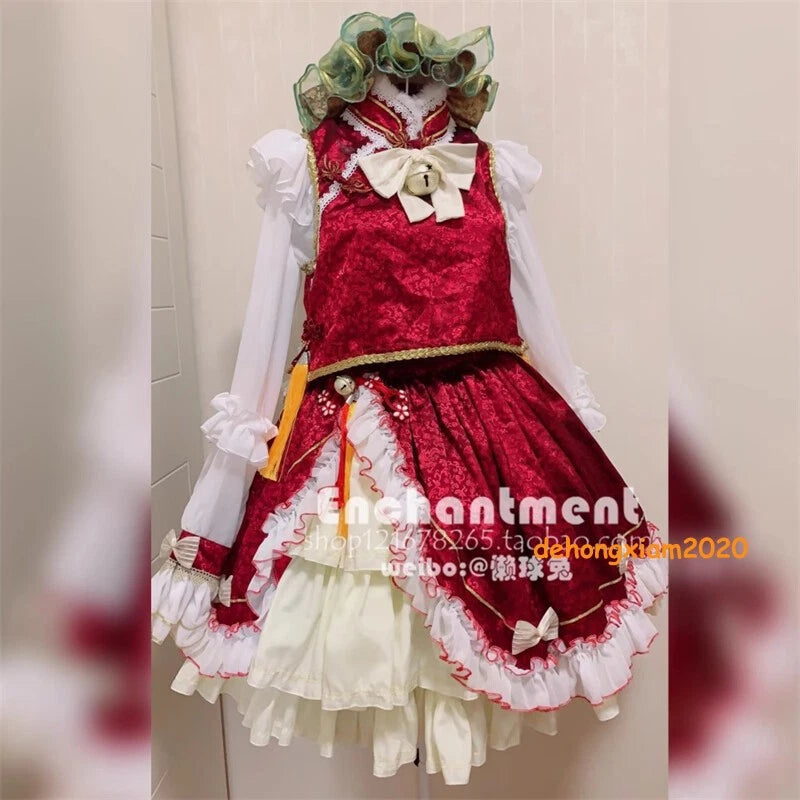 Customized TouHou Project Chen Cosplay Costume Maid Dress Ears Tail Lolita 07FC0E-D4 - KOEEK
