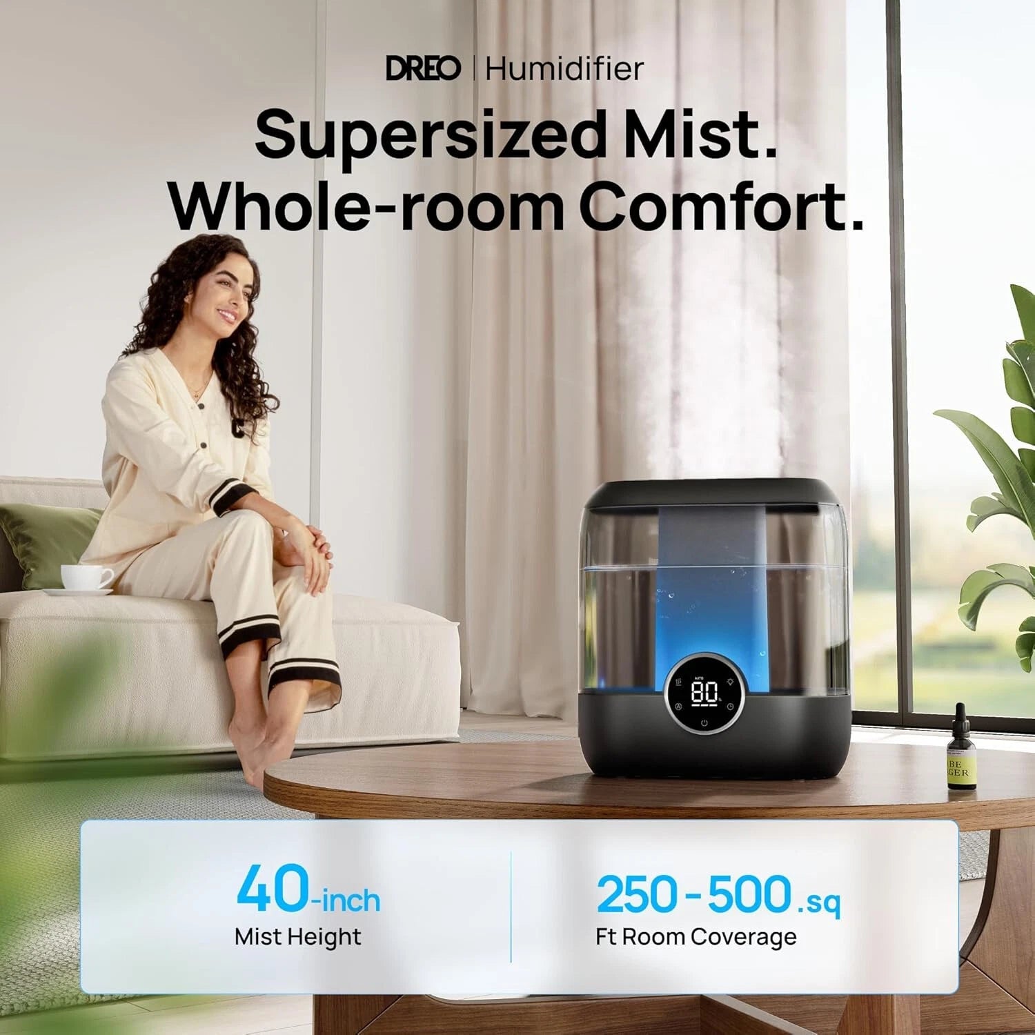 Smart Humidifier for Bedroom, 6 Liter Top Fill Super Large Cool Mist Humidifier 07FC0E-D4 - KOEEK