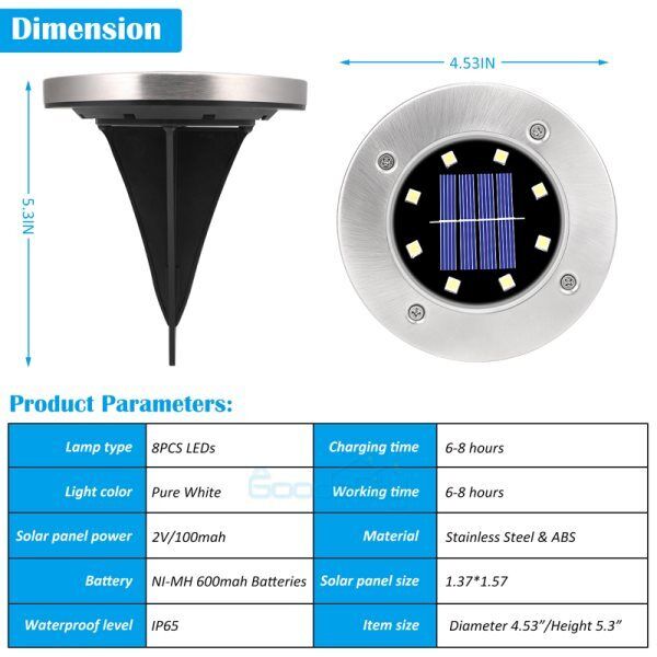 nye Luces LED Solares de Patio Lampara Solares Patios Luz Solar til Jardin Césped