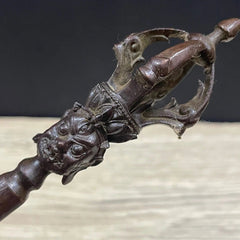Tibetan Five Prong Vajra Dorje Brass Alloy Pendant Buddhist Ritual Handpiece 07FC0E-D4 - KOEEK