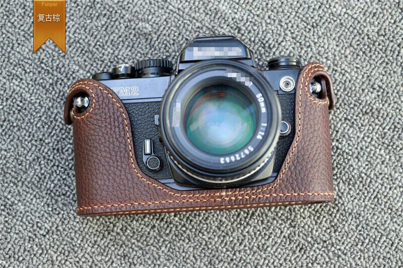 Leather Handmade Half Case Protector Cover For Nikon FM2 FE2 Camera 07FC0E-D4 - KOEEK