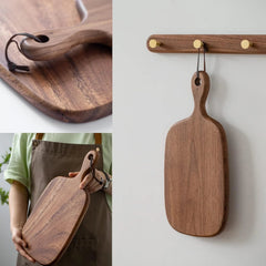 Small Cutting Board with Handle, Walnut Wooden Chopping Boards for Bread, 07FC0E-D4 - KOEEK