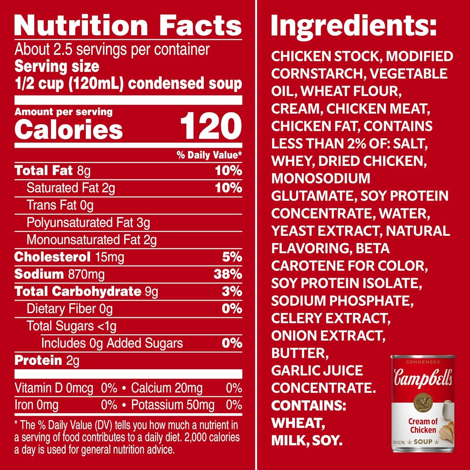 new Campbell's Condensed Cream of Chicken Soup, 10.5 Fl Oz (Pack 12) CAMPBELL'S - KOEEK