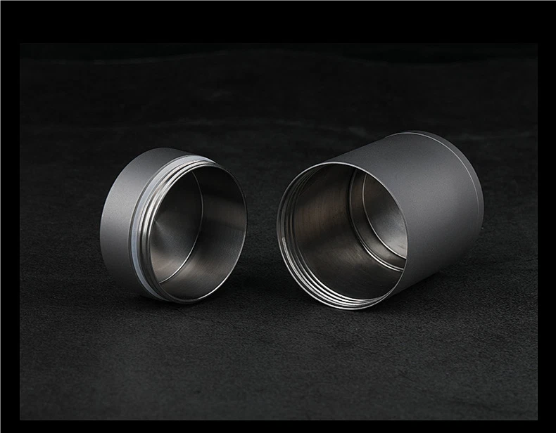 Titanium Waterproof Pill Case Container Holder Jewelry Tea Storage Can Box EDC 07FC0E-D4 - KOEEK