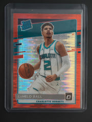 LaMelo Ball RC 2020-21 Panini Donruss Optic Rated Rookie Red Pulsar #153 [3hk 07FC0E-D4 - KOEEK