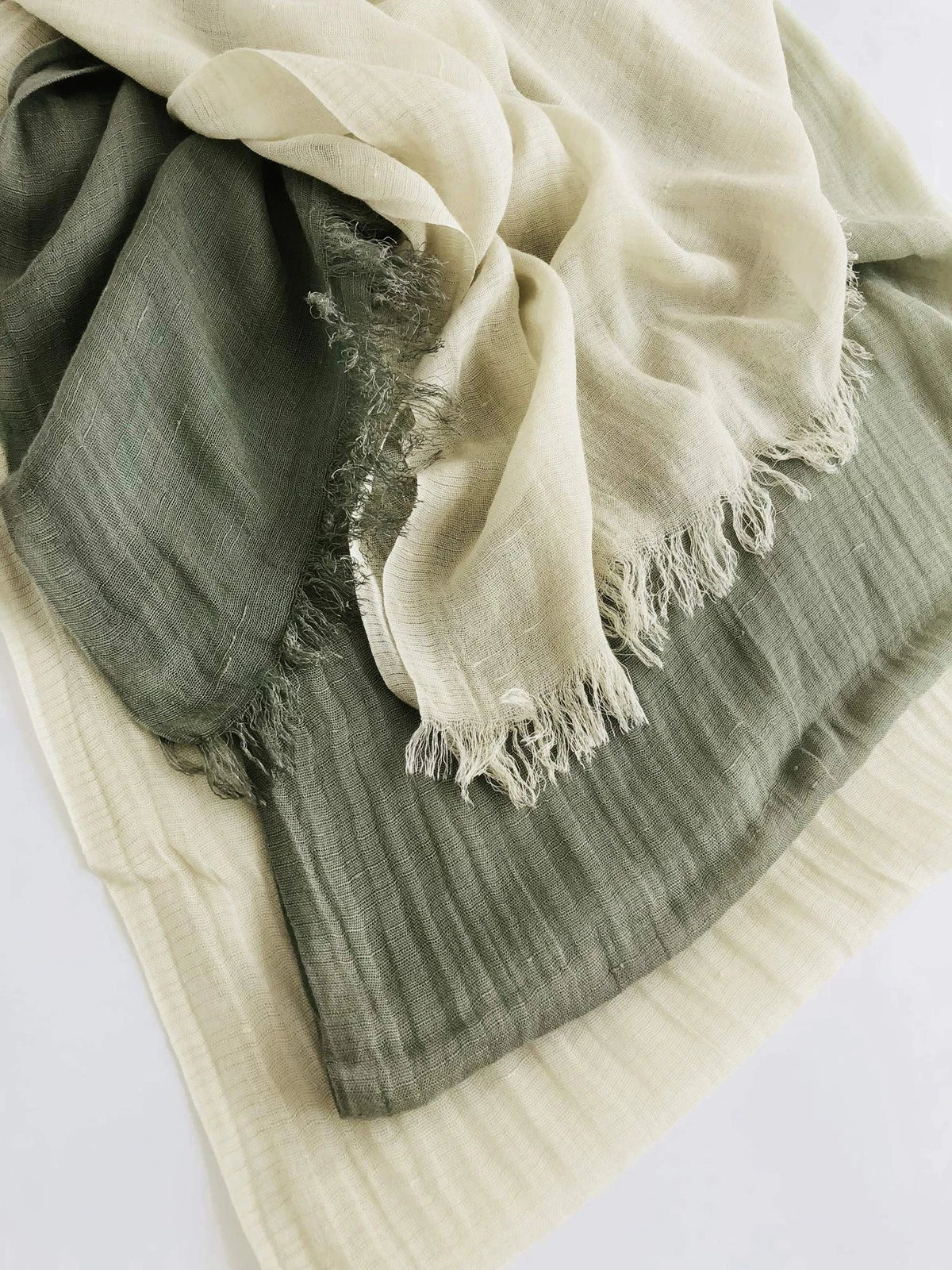 Casual Linen Scarf Lightweight Natural Head Wrap Cotton Shawl with Color Atta... 07FC0E-D4 - KOEEK