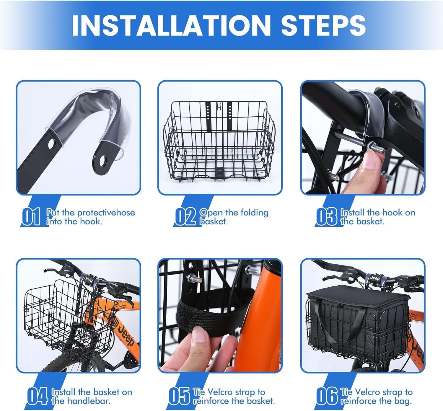 new Front Folding Bike Basket with Removable Liner Bag - Quick STANDARD, black 07FC0E-D4 - KOEEK