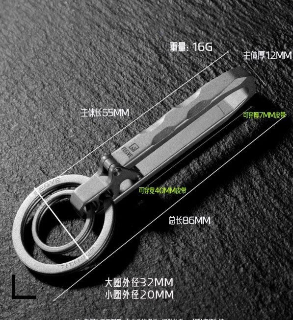 Titanium Alloy Quick Release Key Ring Keychain Belt Buckle Car Pendant EDC Tools 07FC0E-D4 - KOEEK