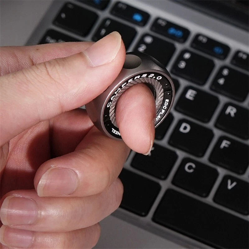 Ratchet Fidget Ring Metal Mechanical Fidget Toy Portable Fingertip EDC Spinner 07FC0E-D4 - KOEEK