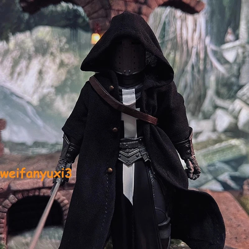 1/12 Black Wired Cloak Cape for 6" 7" Four Houseman Knight Warrior (No figure) 07FC0E-D4 - KOEEK