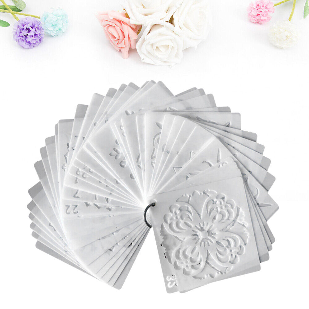 ny 36 stk Motetegningssjablonger DIY Hollow Out Mandala Mal Blomst