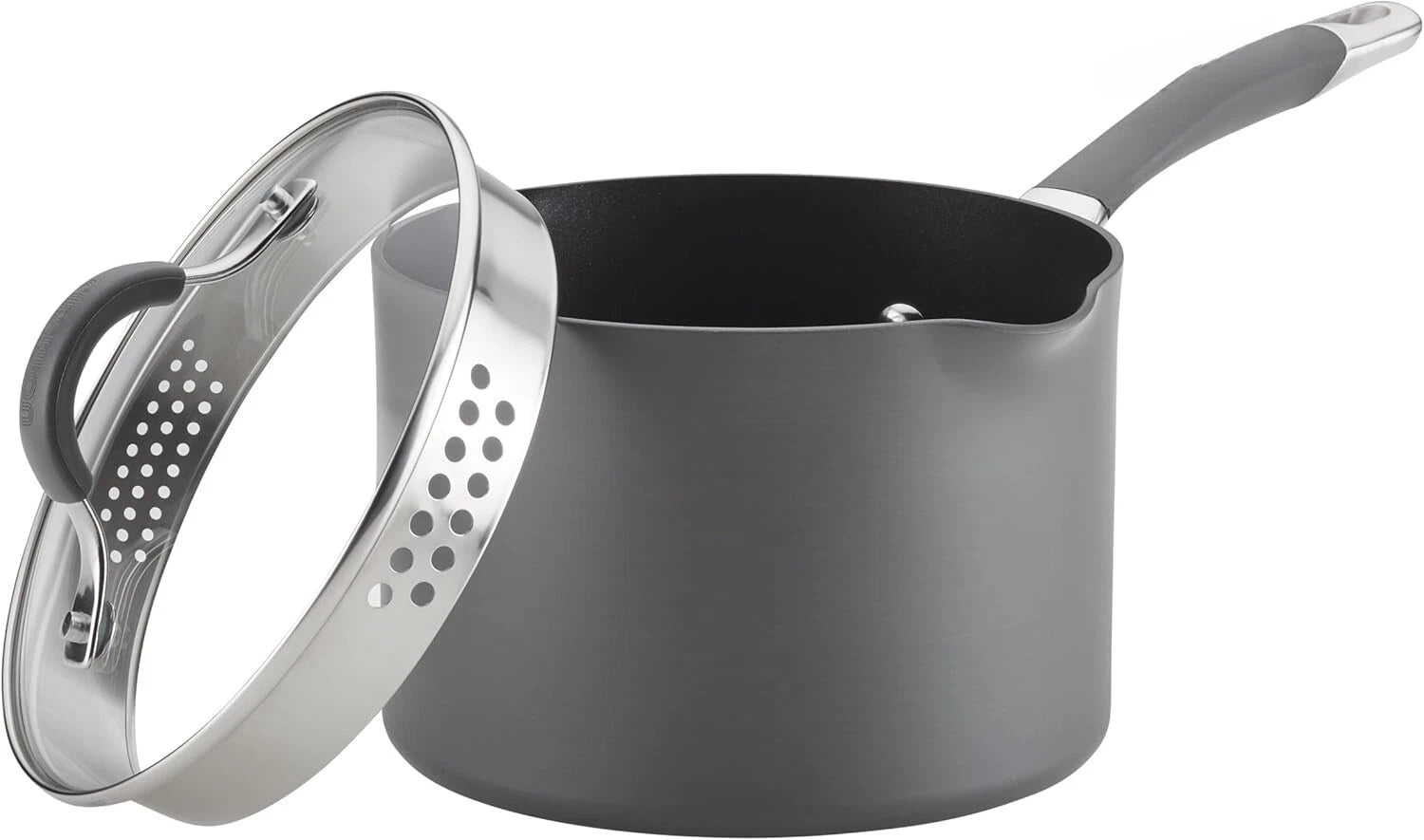 Hard Anodized Nonstick, 3-Quart, Gray 07FC0E-D4 - KOEEK