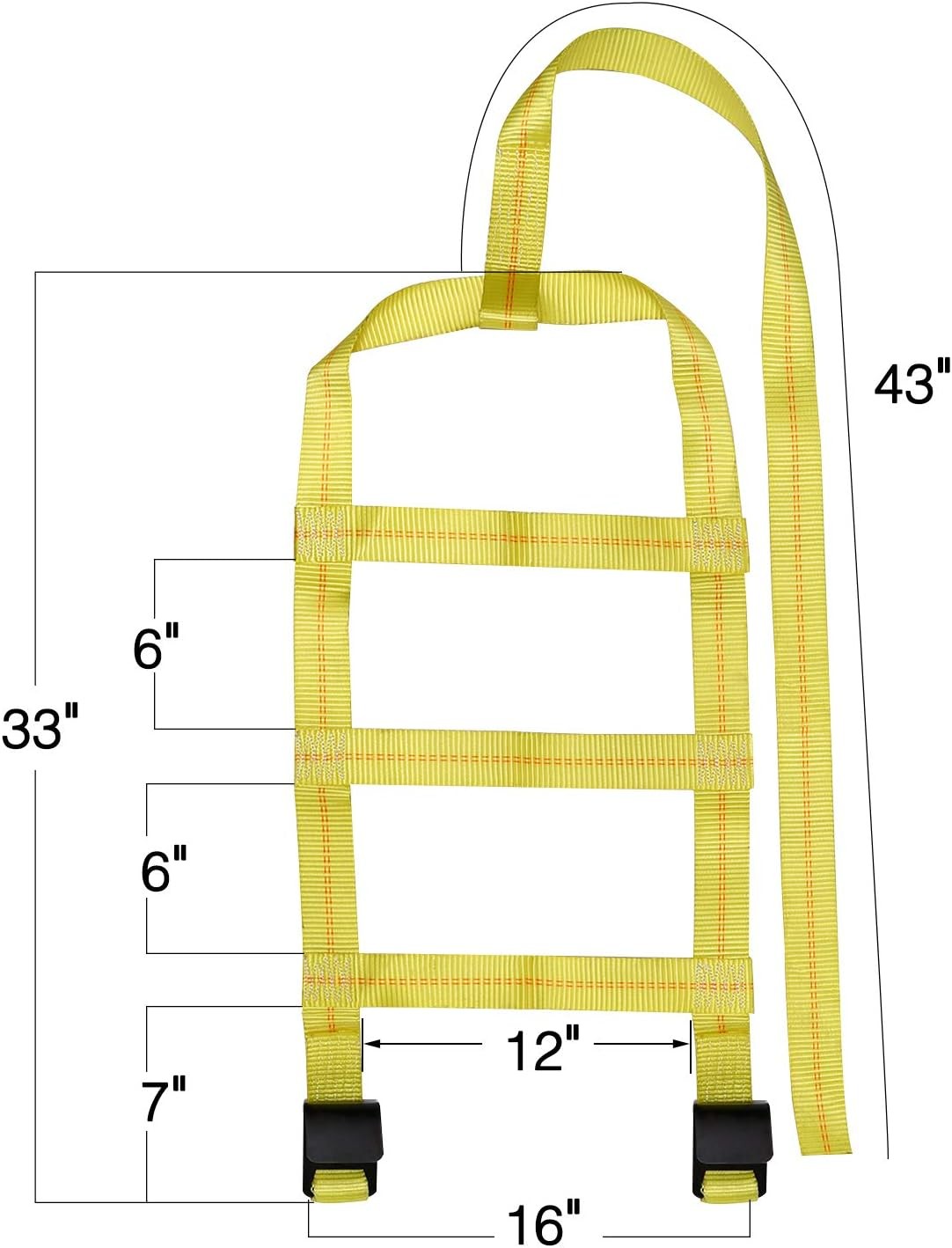 new Trekassy Tow Dolly Straps for Car with Flat Fits 14"-17" Tires, Yellow TREKASSY - KOEEK