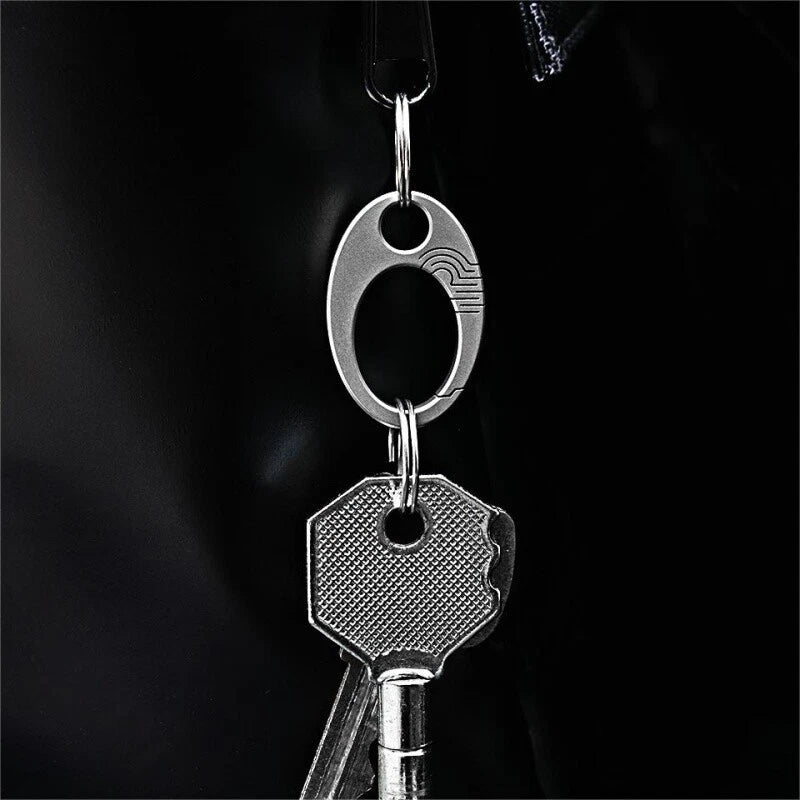 2PCS EDC  Mini Titanium Carabiner Keychain Clip Quickly Release Key Chain Hook 07FC0E-D4 - KOEEK