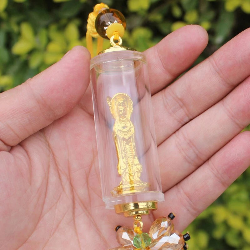 Three sided Buddha statue Guanyin Bodhisattva car pendant Buddhism 07FC0E-D4 - KOEEK