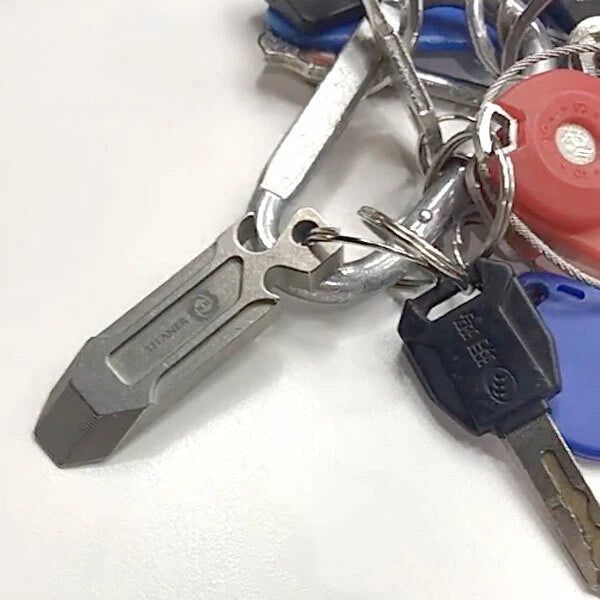 TITANER Titanium TC4 Pry Bar Crowbar Tool Key Chain Pendant EDC Bottle Opener 07FC0E-D4 - KOEEK