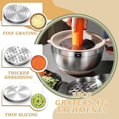 Mixing Bowl Set with Sealed Lid, 26 Piece Stainless Steel Khaki Bowl Set. 07FC0E-D4 - KOEEK