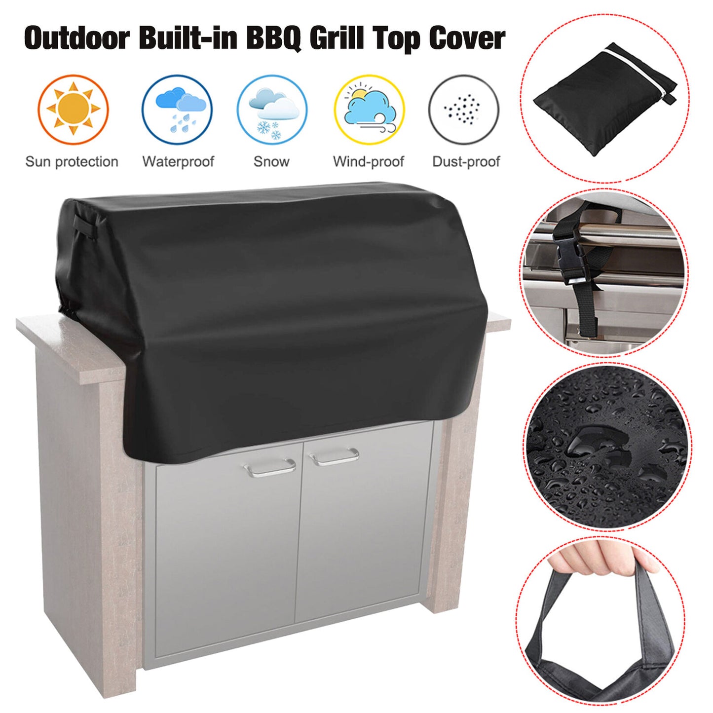 new BBQ Grill Top Cover Water Resistant BBQ Grill Cover Windproof Cover for Barbecue koeek - KOEEK