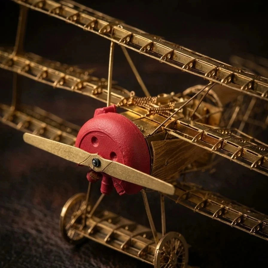 1:48 Copper WWI Fokker Dr.I Triplane Fighter DIY Assembly Aircraft Model 07FC0E-D4 - KOEEK