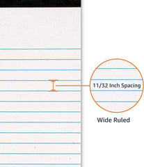 SERIFIED WRITING NOTEBOOKS, 8.5 inches x 11.75 inches, white,(12 packages of 50) 07FC0E-D4 - KOEEK