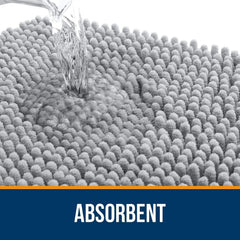 Bathroom Rugs 30x20, Extra Soft Absorbent Chenille Bath Rugs, Rubber Backing 07FC0E-D4 - KOEEK