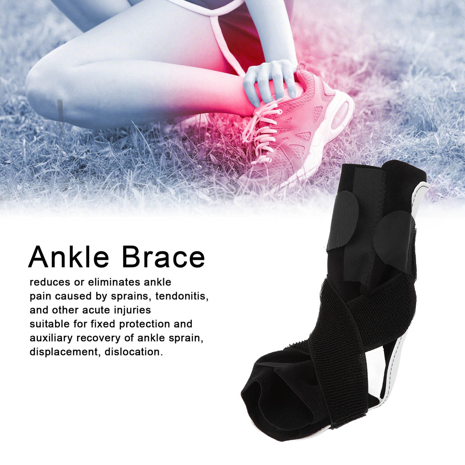 new Ankle Brace Left Polyester Ankle For Sprain Tendinitis(L/XL (EU 42 To 47) ) HGF koeek - KOEEK