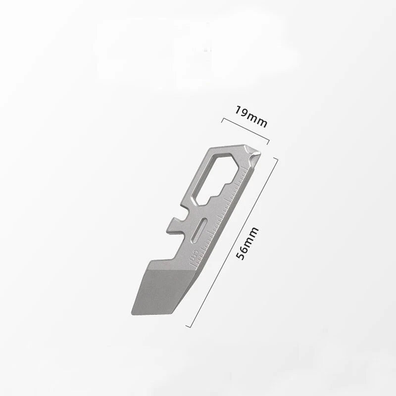 EDC Mini Titanium Alloy Keychain Pry Bar Crowbar Opener Ruler Wrench Multi Tools 07FC0E-D4 - KOEEK