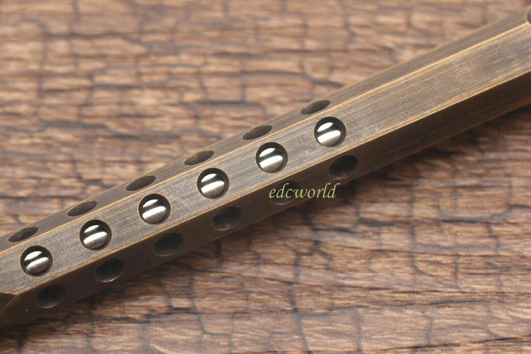 EDC Handmade Six-Edge Brass Pen Practical Ballpoint Pen Pocket Keychain Pen 07FC0E-D4 - KOEEK
