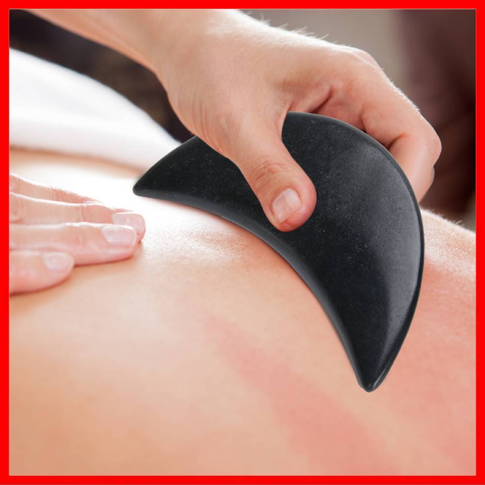 new Natural Basalt Hot Cold Gua Sha Massager Stone Back Scraping Release SPA Therapy koeek - KOEEK