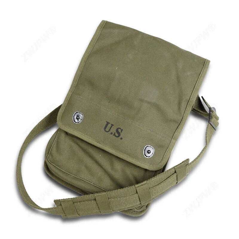 U.S. Military Army Green Map Case Canvas Tech Bag Pack Carry Pouch Shoulder Bag 07FC0E-D4 - KOEEK