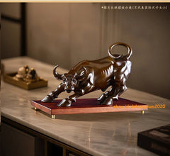 Brass Coffee Wall Street Bull OX Figure Statue Art Sculpture Office Home Decor 07FC0E-D4 - KOEEK