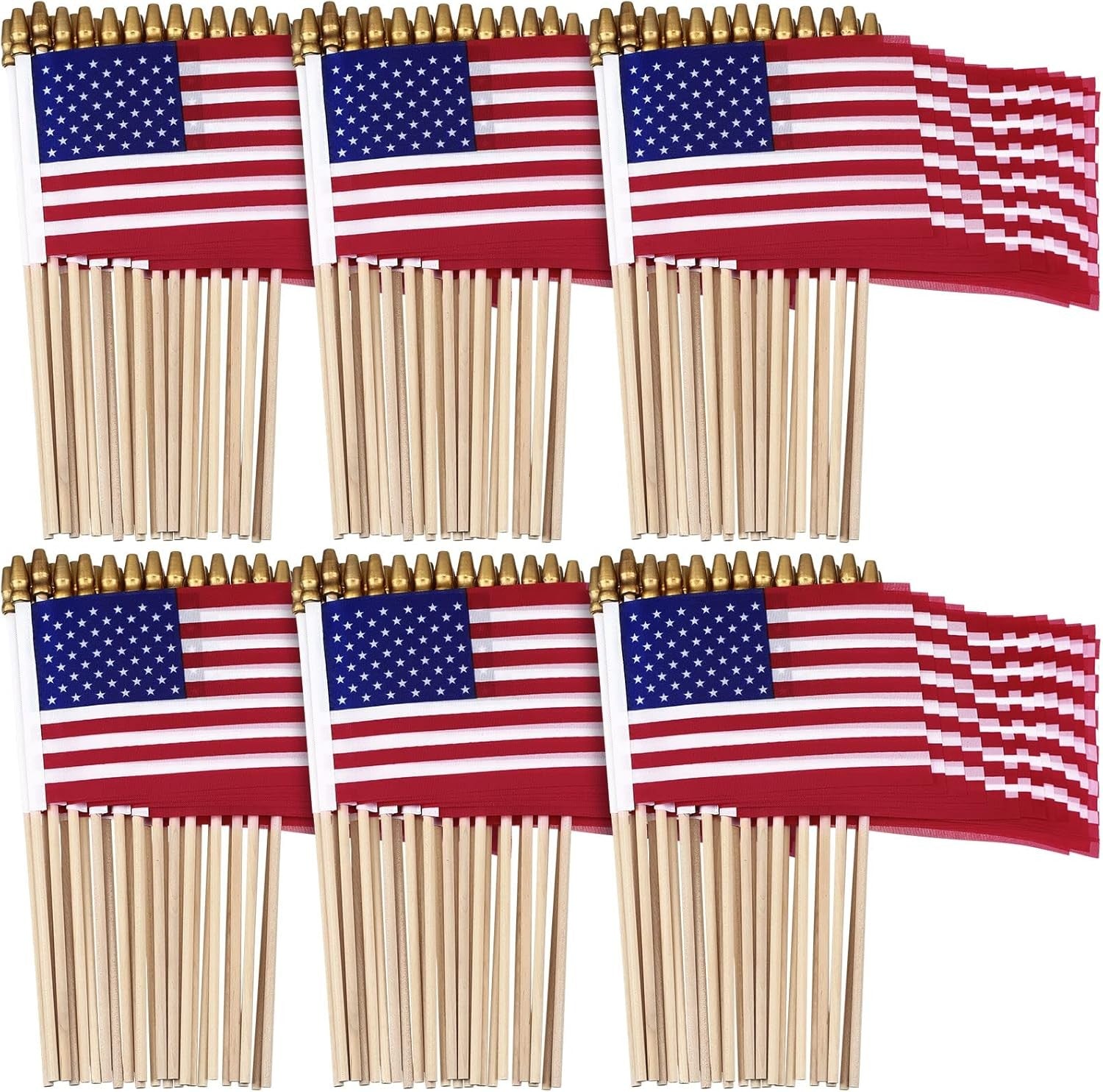 new 150 Pcs Small American Flags on Stick, 8 x 12 Inch Mini US Wooden... 07FC0E-D4 - KOEEK