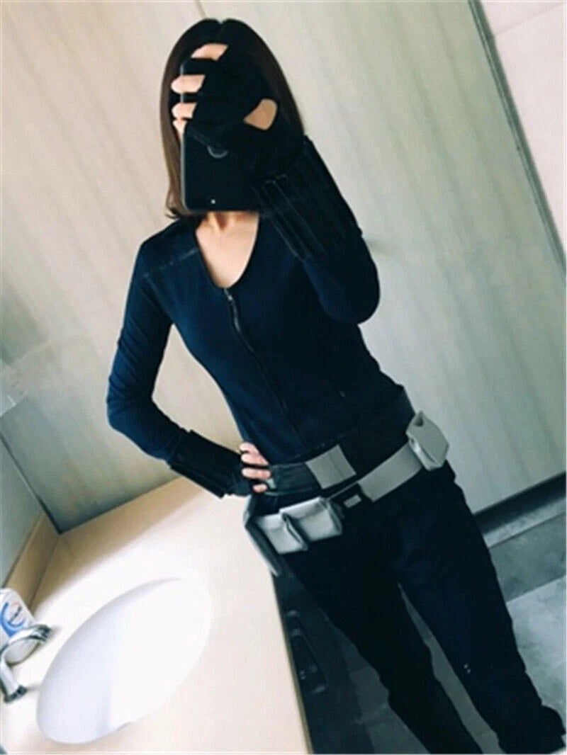 Black Widow Outfit Cosplay Costume Avengers Natasha Romanoff Bodysuit Jumpsuit 07FC0E-D4 - KOEEK