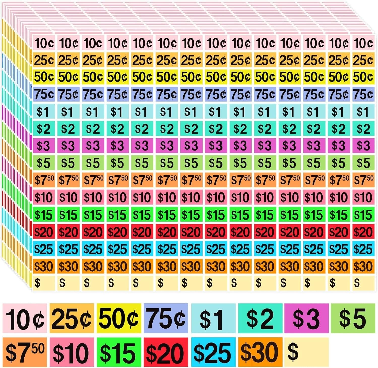 new 5460 Pcs Garage Sale Stickers, X Yard x 3/4", Multicolor 07FC0E-D4 - KOEEK