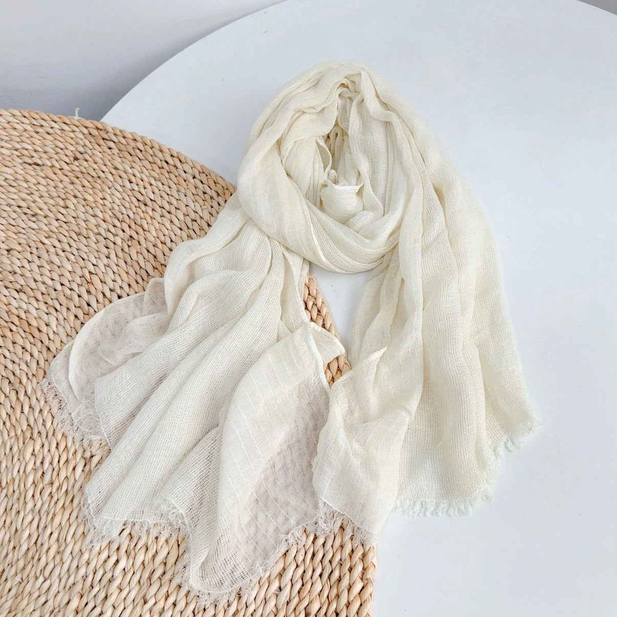 Unisex soft Crochet Scarf Solid Color Autumn Neckerchief Shawl Wrap Bandana 07FC0E-D4 - KOEEK