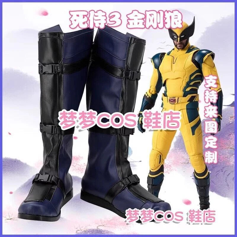 Deadpool & Wolverine Black Long Boot Zipper Shoes Cos Accessories Halloween 07FC0E-D4 - KOEEK