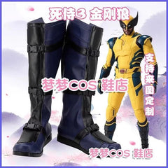 Deadpool & Wolverine Black Long Boot Zipper Shoes Cos Accessories Halloween 07FC0E-D4 - KOEEK