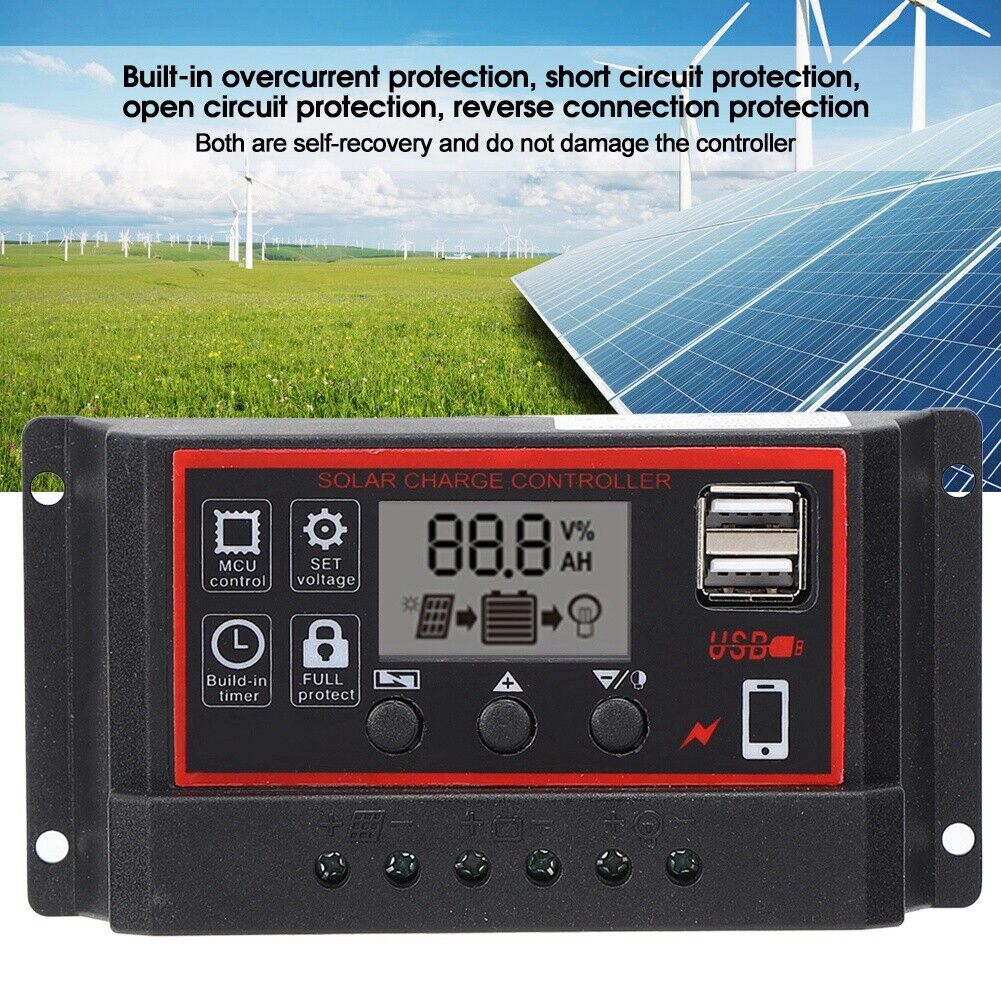 new LCD Solar Controller PWM Solar Controller Solar Controller 5V /2.5A Dual USB koeek - KOEEK