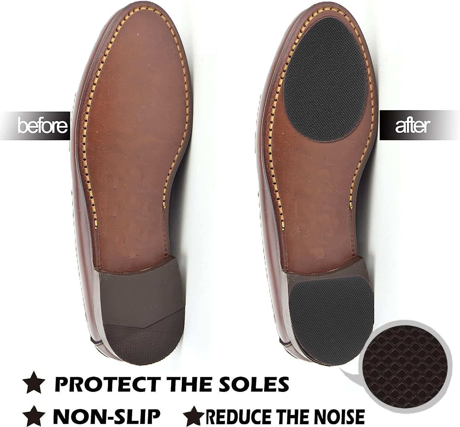 new Non-Slip Shoes Pads Sole Protectors Adhesive, High Heels Black 4pairs 07FC0E-D4 - KOEEK