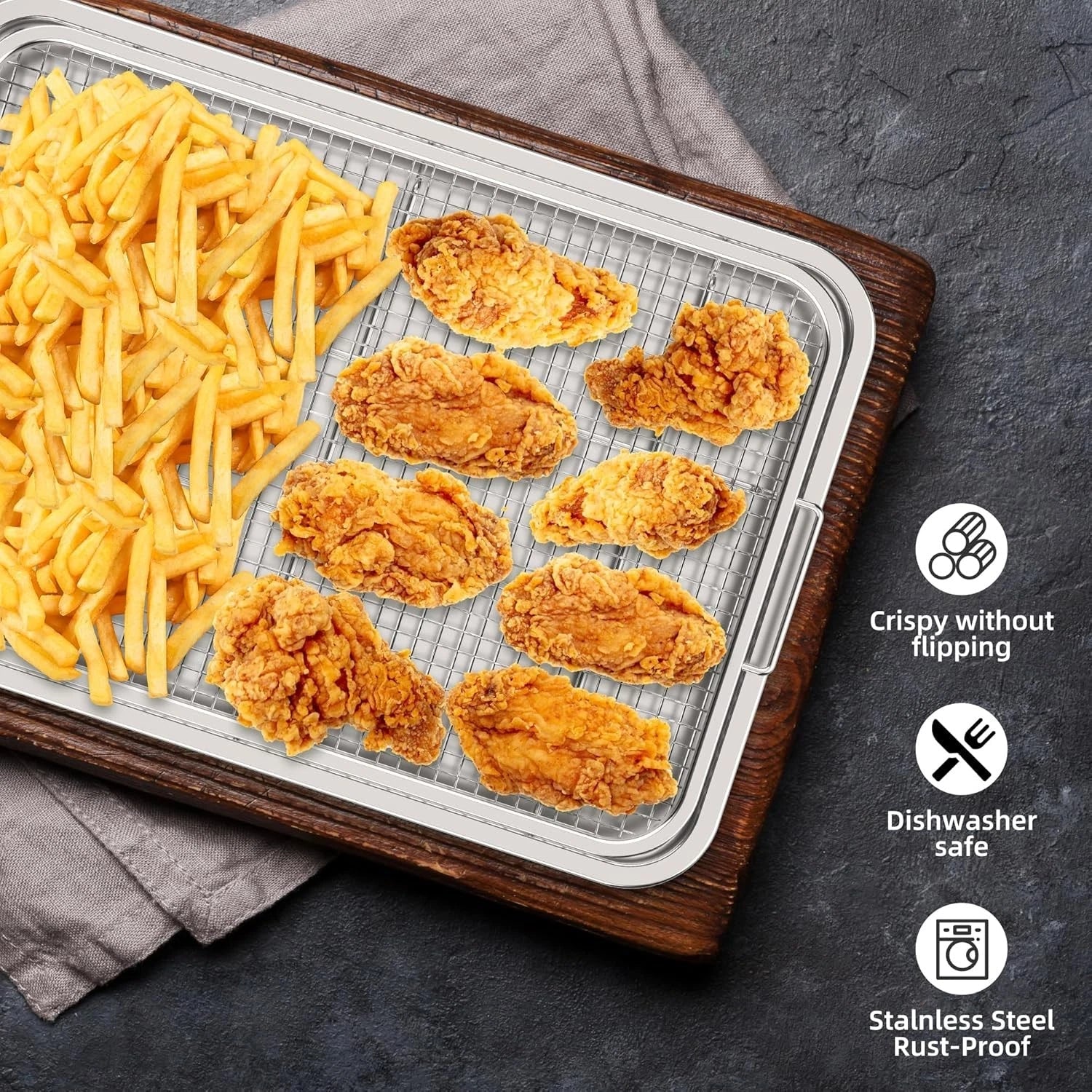 18.6×12.8oven-safe air fryer basketcomes with 30 sheets of baking paper 07FC0E-D4 - KOEEK