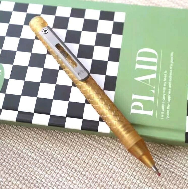 PEI Pen Titanium Ballpoint Pen Bolt Action Signature Writing Pocket Pen EDC Pen 07FC0E-D4 - KOEEK