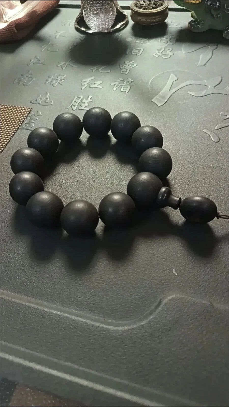 20mm Natural Grade A Screw Pattern Agarwood Men Woman  Bracelet Jewelry 07FC0E-D4 - KOEEK